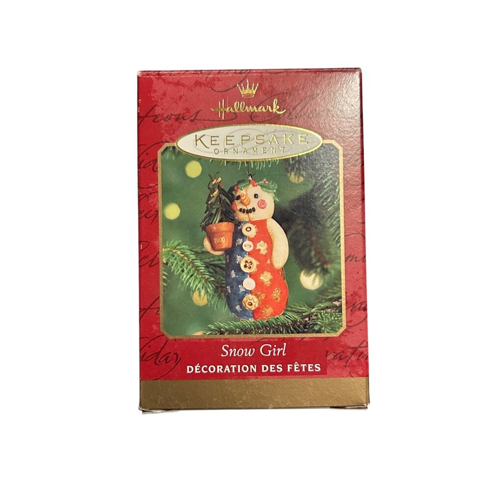 Hallmark Keepsake Ornament Snow Girl Christmas Décoration Des Fêtes 2000 Handcra